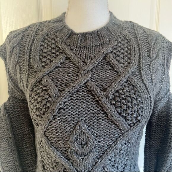 For Love and Lemons Andie Cut-Out Sweater in Grey Medium NEW MSRP $282 - Picture 4 of 10